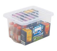 BiGDUG Plastic Storage Box Transparent 335mm x 235mm x 250mm Pack of 10