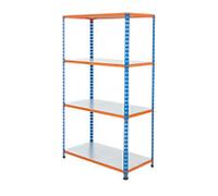 BiGDUG Shelving Unit 4 Shelves Steel 915 x 305 x 1,600 mm Blue, Orange