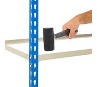 BiGDUG Shelving Unit 6 Shelves Chipboard, Steel 1,220 x 455 x 1,980 mm Blue, Grey