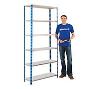 BiGDUG Shelving Unit 6 Shelves Steel 915 x 610 x 1,980 mm Blue, Grey