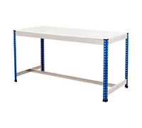 Bigdug Steel T-Bar Melamine Workbench Big400 with 1 Level 400 Kg Blue 915 x 1220 x 760 mm