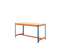 Bigdug Steel T-Bar Workbench Big400 with 1 Level 400 Kg 915 x 1525 x 760 mm Blue, Orange