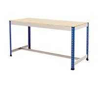 Bigdug Steel T-Bar Workbench Big400 with 1 Level 400 Kg Blue 915 x 1525 x 760 mm