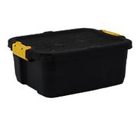 BiGDUG Storage Box 24 L Black, Yellow Plastic Pack of 10