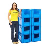 BiGDUG Value Euro Stacking Pick Bins | Heavy Duty Stackable Storage Containers (Grey, 45h x 40w x 60d cm)