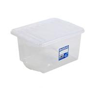 BiGDUG Value Plastic Storage Boxes - Clear Containers Tubs with Clip-On Lids for Home or Office Organisation (Pack of 5, 31 Litre)