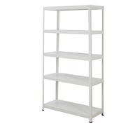 BiGDUG White Steel Garage Shelving | 1800h x 1000w x 400d mm | 5-Tier Shelving Unit | 450kg Per Bay UDL | 90kg Load Per Shelf | Adjustable Shelves