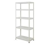 BiGDUG White Steel Garage Shelving | 1800h x 800w x 400d mm | 5-Tier Shelving Unit | 450kg Per Bay UDL | 90kg Load Per Shelf | Adjustable Shelves