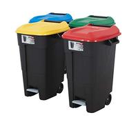 BiGDUG x4 120 Litre Wheelie Bins Recycling Coloured Bin (TYGWB120PMD)