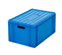 BiGDUG x4 Heavy Duty Euro Stacking Boxes Lidded Warehouse Storage Containers (x4 Grey 295h x 400w x 600dmm)