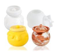 BIGEBO 2 Pack Jar Resin Molds, Candy jar and Honey Jar Resin Mold Candle Holder Mould Epoxy Molds Silicone for Storage Bottle Jewelry Flower Pot