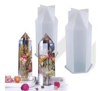 BIGEBO Crystal Tower Resin Molds, 2 PCS Large Crystal Point Resin Silicone Moulds 2 Different Sizes Epoxy Resin Molds for DIY Wedding Bouquet Flower Preservation Home Decors
