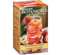 Bigelow Botanicals Cold Water Infusion Strawberry Lemon Orange Blossom Herbal Caffeine Free 18 Pack (6 Pieces) Total 108 Tea Bags