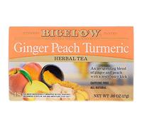 Bigelow Ginger Peach Turmeric Caffeine Free Tea Bags 18 Ct Box 27g (0.98 OZ)