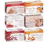 Bigelow Tea Seasonal Tea 6 Flavor Variety Pack, Mixed Caffeinated and Caffeine Free, 18 Count (Pack of 6), 108 Total Tea Bags