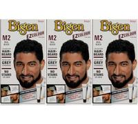 Bigen Men's EZ Color for Hair and Beard, Real Black M2, Pack of 3