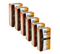 Bigen Powder Permanent Hair Color 45 Chocolate 6g - Excellent Gray Hair Coverage - No Ammonia or Harsh Odor - Just Add Water (Pack of 6)