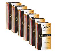 Bigen Powder Permanent Hair Color 96 Deep Burgundy 6g - Excellent Gray Hair Coverage - No Ammonia or Harsh Odor - Just Add Water (Pack of 6)