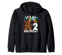 Bigfoot 2nd Birthday Sasquatch Loving Zip Hoodie