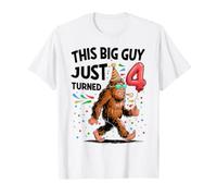 Bigfoot 4th Birthday Sasquatch Party 4 Year Old Boys Bday T-Shirt