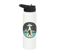 Bigfoot Abduction! Vintage Sasquatch & UFO Alien Graphic Stainless Steel Insulated Water Bottle