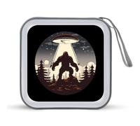 Bigfoot Alien Abduction CD Case Holder Portable 40 Capacity DVD Wallet Storage Organizer for Car Travel