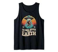 Bigfoot Alien Abduction Never from Earth, Funny UFO Tank Top