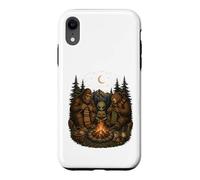 Bigfoot Alien Bear Friends Campfire Knitting Case for iPhone XR