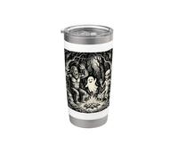 Bigfoot Alien Campfire Ghost Cryptid Forest Funny Stainless Steel Insulated Tumbler