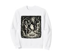 Bigfoot Alien Campfire Ghost Cryptid Forest Funny Sweatshirt