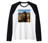 Bigfoot Alien Cat Funny Selfie Hiking Squad Cape Town Raglan Baseball Tee