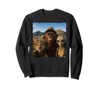 Bigfoot Alien Cat Funny Selfie Hiking Squad Cape Town Sweatshirt