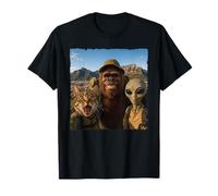 Bigfoot Alien Cat Funny Selfie Hiking Squad Cape Town T-Shirt