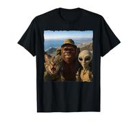Bigfoot Alien Cat Funny Selfie Hiking Squad Cape Town T-Shirt