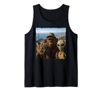 Bigfoot Alien Cat Funny Selfie Hiking Squad Cape Town Tank Top