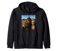 Bigfoot Alien Cat Funny Selfie Hiking Squad Cape Town Zip Hoodie