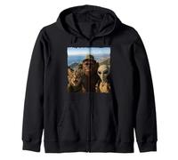 Bigfoot Alien Cat Funny Selfie Hiking Squad Cape Town Zip Hoodie
