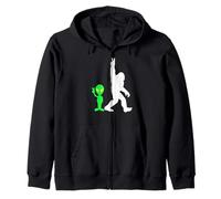 Bigfoot & Alien Conspiracy Theory Bigfoot & Alien Zip Hoodie