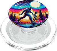 Bigfoot Alien Cosmic Full Moon Night Walk, Sasquatch Alien PopSockets PopGrip for MagSafe