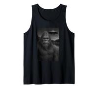 Bigfoot Alien Encounter UFO Forest Cryptid Art Tank Top