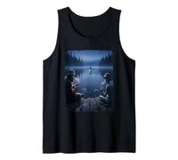 Bigfoot Alien Fishing Top Loch Ness Selfie Funny Cryptid Tank Top