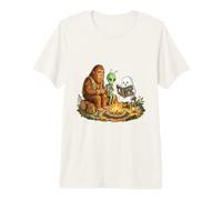Bigfoot Alien Ghost Campfire Reading Humans Book Premium T-Shirt