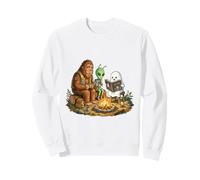 Bigfoot Alien Ghost Campfire Reading Humans Book Sweatshirt