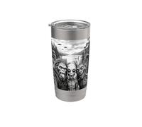 Bigfoot Alien Horned Winged Creature UFO Lake Scene Stainless Steel Insulated Tumbler