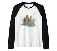Bigfoot Alien Loch Ness Monster UFO Youth Sasquatch Fishing Raglan Baseball Tee