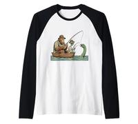 Bigfoot Alien Loch Ness Monster UFO Youth Sasquatch Fishing Raglan Baseball Tee