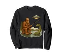 Bigfoot Alien Loch Ness Monster UFO Youth Sasquatch Fishing Sweatshirt