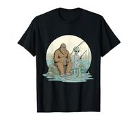 Bigfoot Alien Loch Ness Monster UFO Youth Sasquatch Fishing T-Shirt