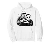 Bigfoot Alien Love Hand Sign Extraterrestrial Believers Pullover Hoodie