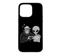 Bigfoot & Alien Sasquatch Love Hand Sign Bigfoot Alien Heart Case for iPhone 15 Pro Max